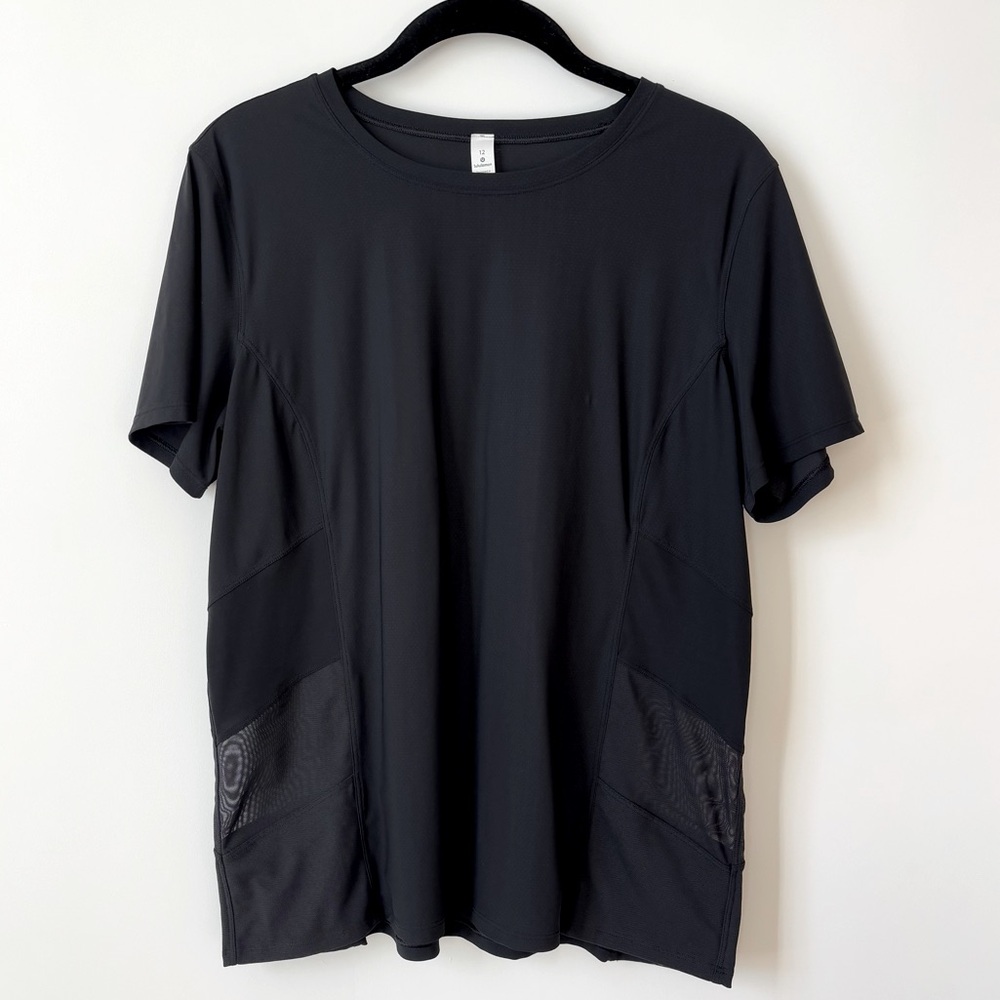 Lululemon Athletica Black Relaxed Fit Short Sleeve Tee